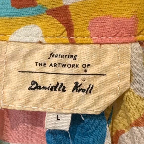 Anthropologie Danielle Kroll Brooklynnite Geometric Printed top Women'sLarge NEW - Picture 4 of 14